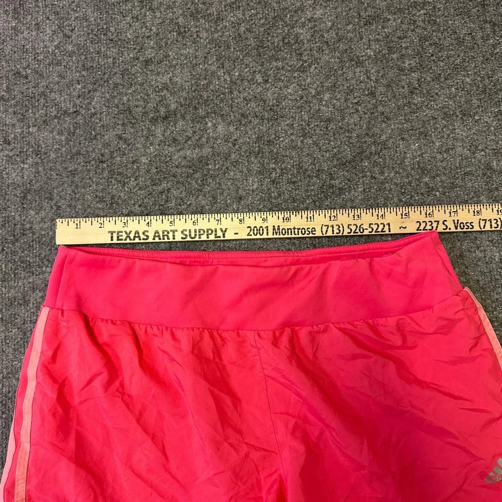 Adidas Shorts Womens Size L Pink ClimaCool Athletic Running Gym Side Stripes